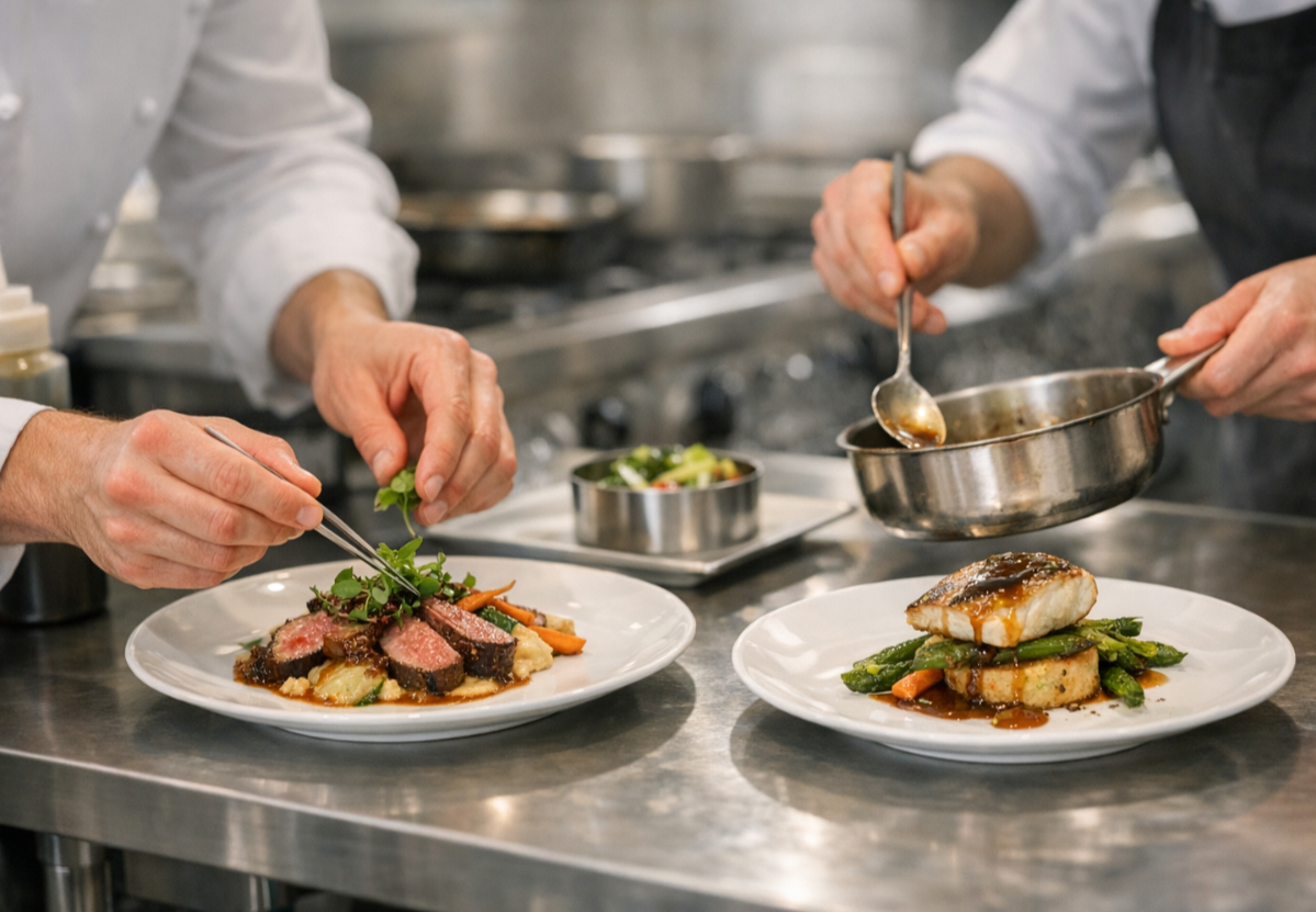 Chef-led kitchen service supporting event delivery behind the scenes.